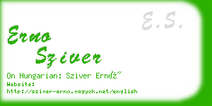 erno sziver business card